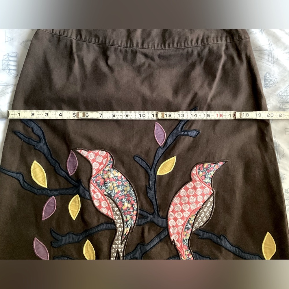 BODEN Skirt w/Birds, Side zip - Picture 8 of 11